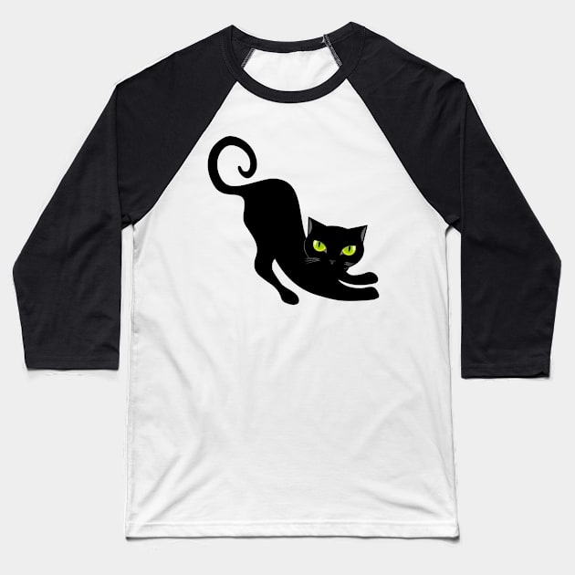 Mystic Black Cat T-Shirt Baseball T-Shirt by MasutaroOracle